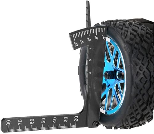 Miniatura 6 de Metal 3 en 1 RC Escala de medición ajustable de la rueda de altura de la llanta de calibre de curvatura herramienta de regla de ángulo para 18 110