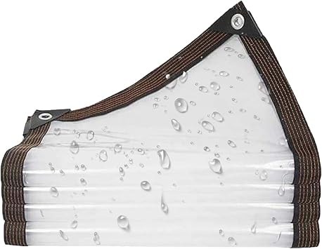 Outdoor Clear Tarp Waterproof Heavy Duty 3x3ft, Transparent Tarps Rainproof with Grommets, Plastic Tarpaulin Cover Waterproof, for Camping, Courtyard Furniture