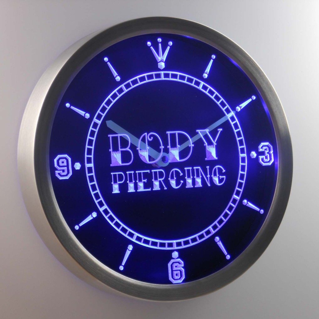ADVPRO nc0311-b Body Piercing Tattoo Shop Neon Sign LED Wall Clock