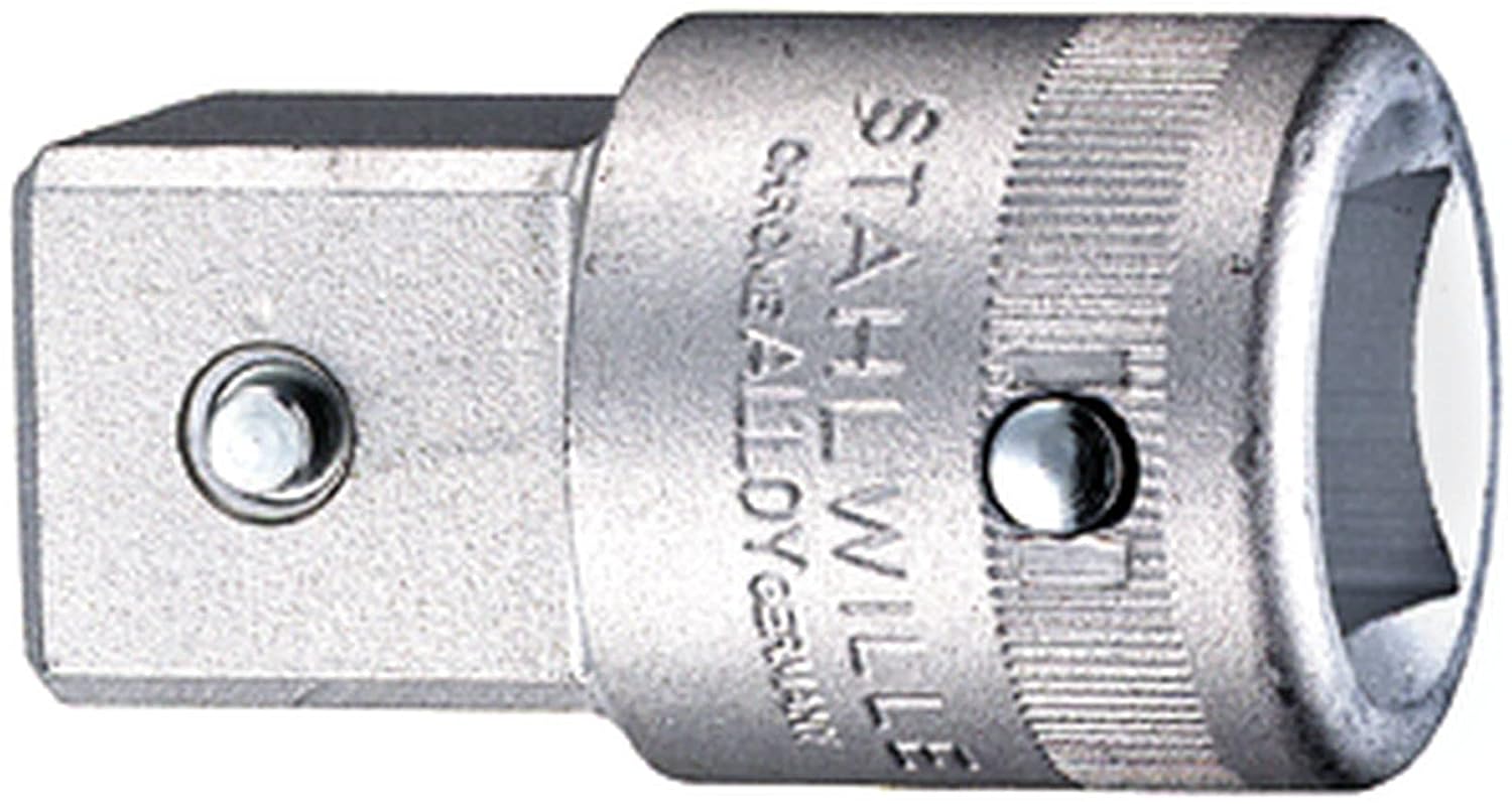 Stahlwille 15030006 Extending Adaptor No. 569, 3/4" to 1" Plug, High Performance Steel, Chrome Plated, Length 61mm, Weight 315g, Made in Germany