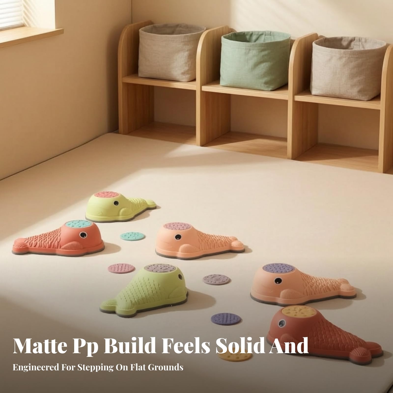 Harilla 6 Pezzi Pietre di Equilibrio Inodore | Adatto Ai Bambini, Pezzo Stepping a Forma di Pesce, Portatile, pietre equilibrio, per Attività Sensoriali