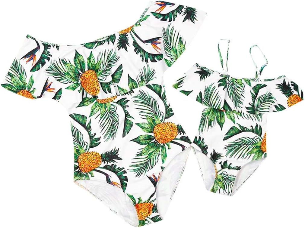 Bañador de una pieza con estampado de piña, traje de baño de la familia
