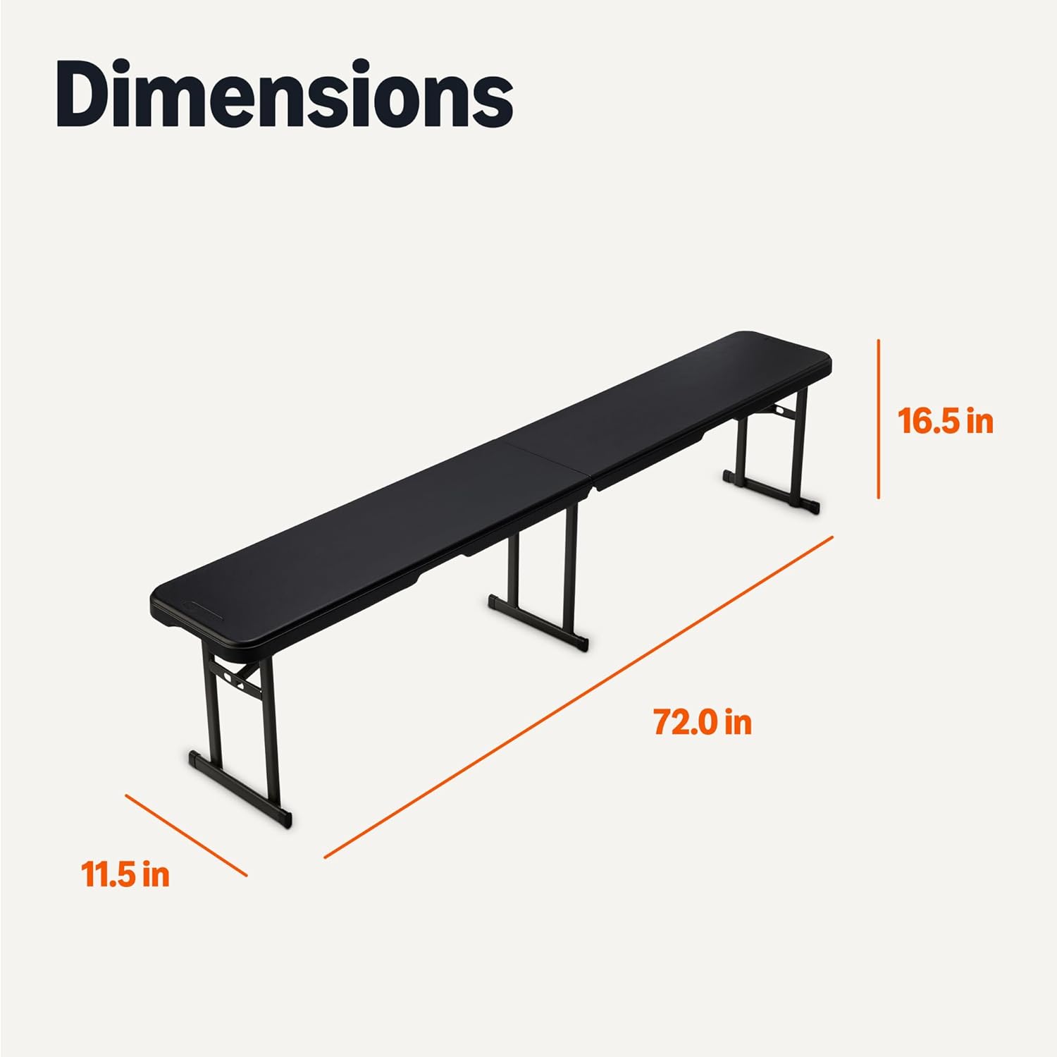 Amazon Basics 6ft Folding Bench, Indoor & Outdoor with Carrying Handle, Black