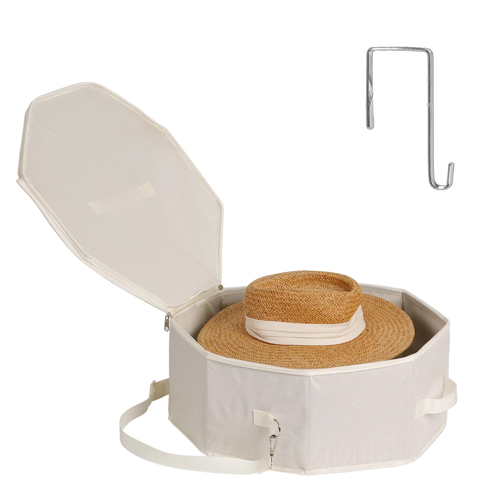 White Collapsible Hat Case for Travel and Storage (Women and Men)  
White Collapsible Hat Box for Travel and Storage (Wo 