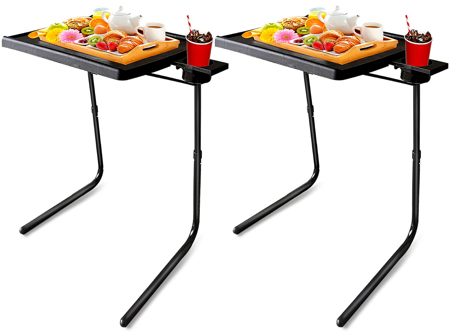TV Trays Food Tray Table 6 Height & 3 Tilt Angle Adjustable Folding TV