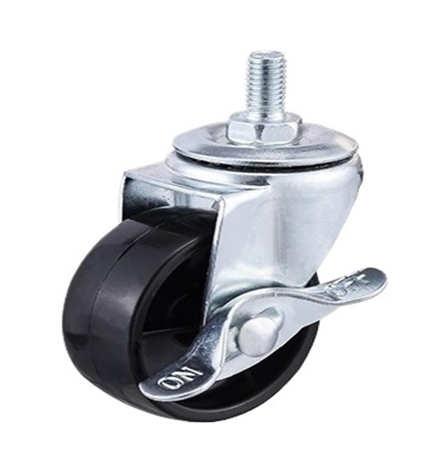 MXXDMOPD 4 Pieces/lot 2""/2.5""/3"" Light Black PP Caster M12 Screw Spinner with Brake bearingless Plastic(M8x15 Brake,2.5 Inch)