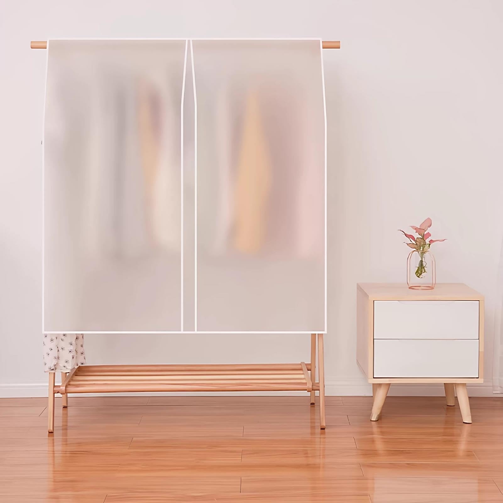 2 Stück staubdichte Kleiderhüllen for Kleidung, vertikale Höhe 120/150 cm