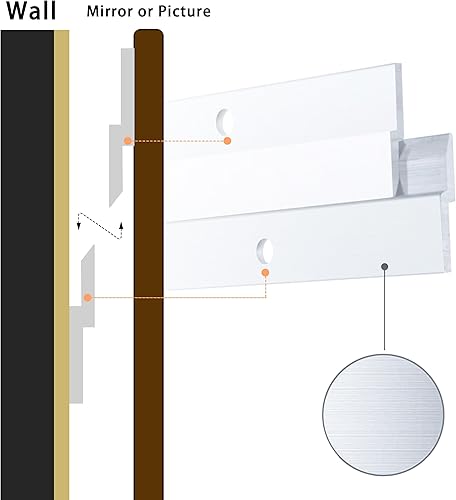 Miniatura 3 de Tacos franceses de 4 pulgadas, colgador de tacos franceses, clips en Z de aluminio para colgar imágenes, espejos, paneles, pizarra blanca, estante,