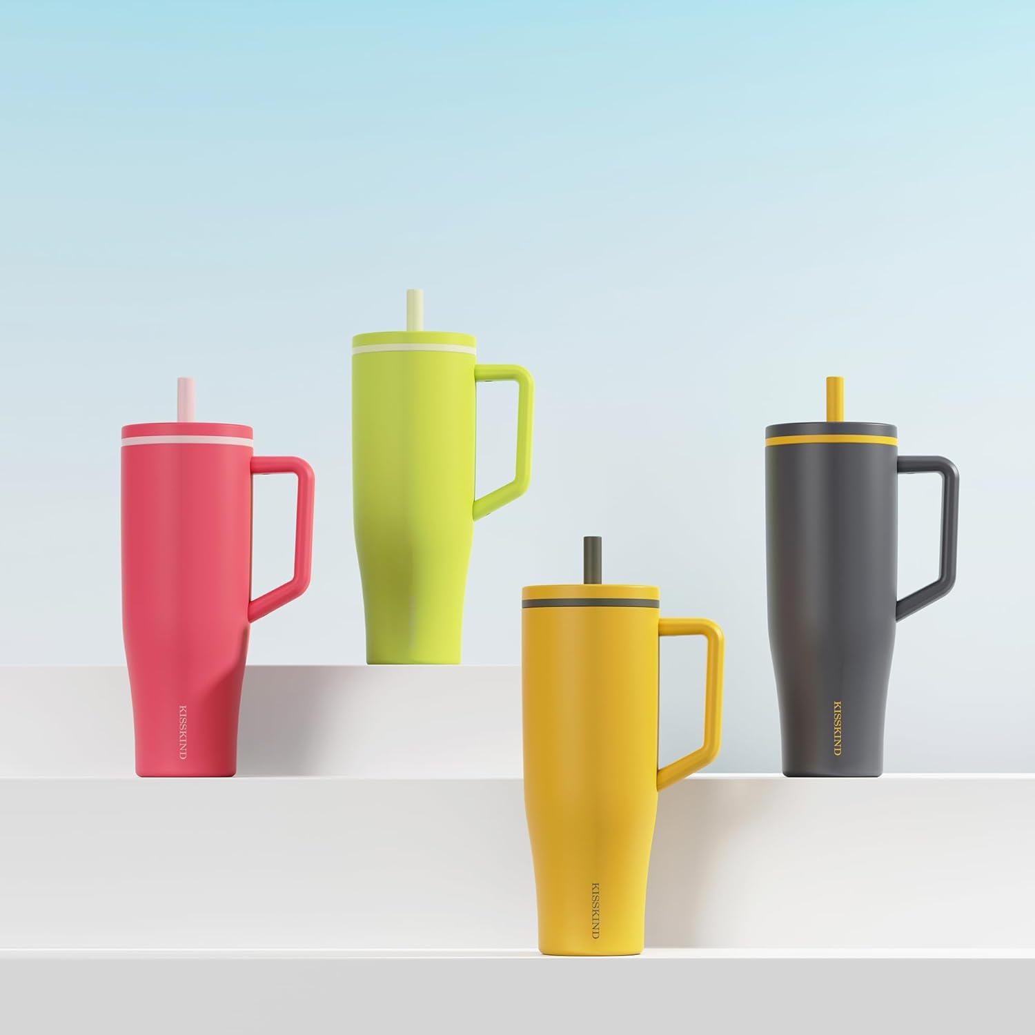 KISSKIND 40 oz Tumbler with Handle and Straw | Lumi Spin Hidden Straw 100% Leakproof Insulated Tumbler | Stainless Steel Water Bottle for Mom, Nurse, Teacher | Ginger - Image 9