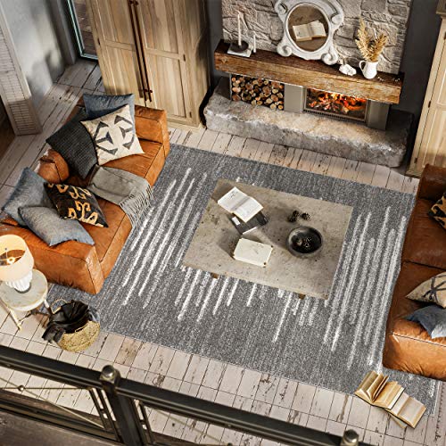 Tapete decorativo gris y crema 304x236 cm miniatura 5