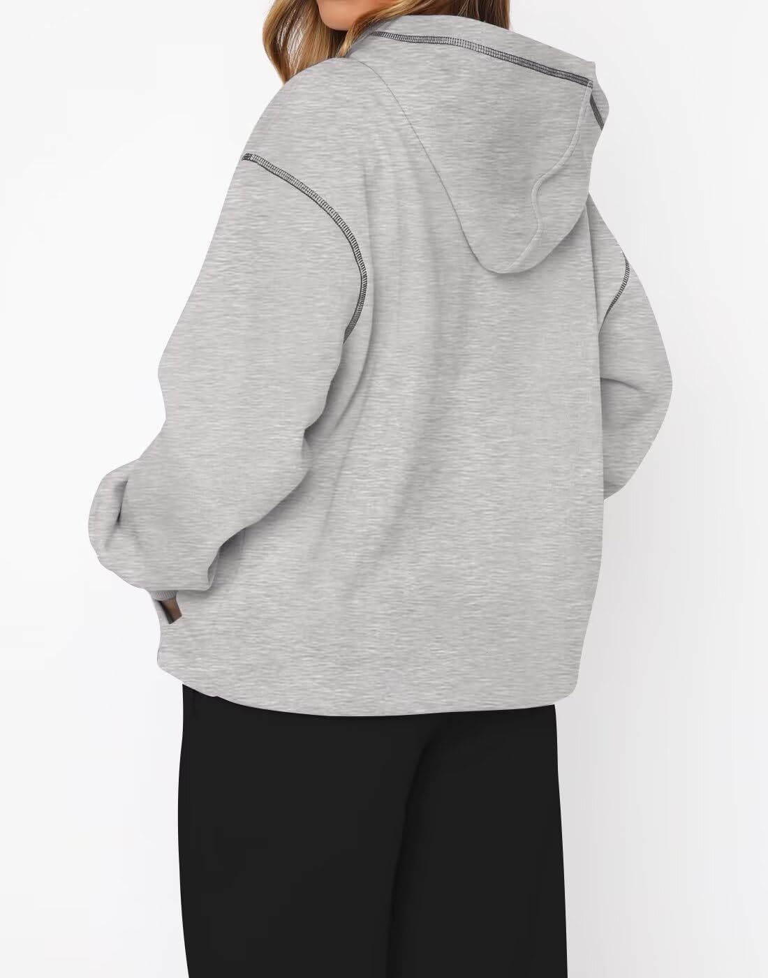 INFITTY Womens Hoodies Long Sleeve Tops Fleece Sweatshirts Fall Fashion 2025 Pullover Sweaters With Pocket Winter Clothes - Image 2