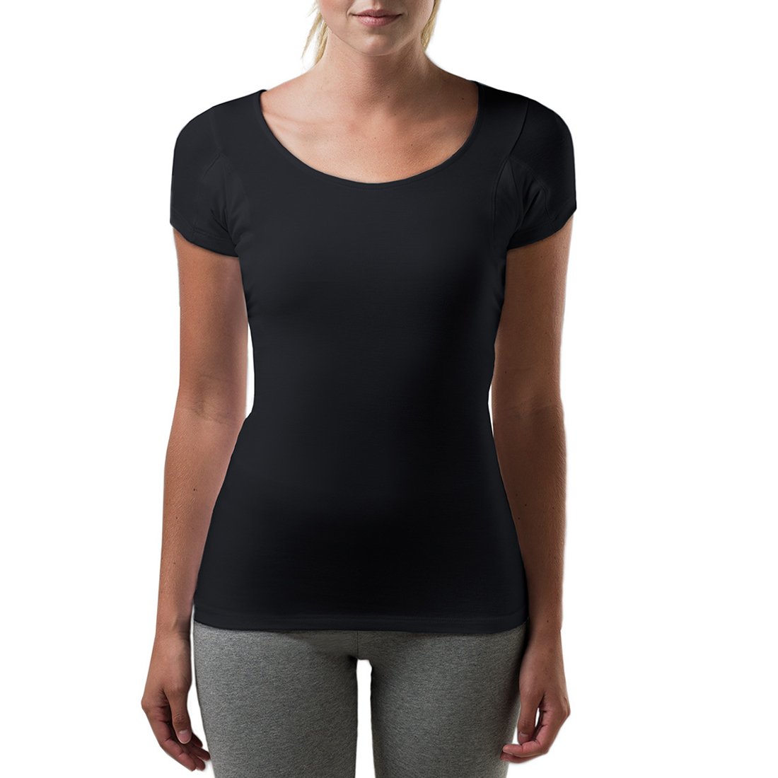 THOMPSON TEET THOMPSON TEE Sweatproof Undershirt for Women with Underarm Sweat Pads (Slim Fit, Scoop Neck)
