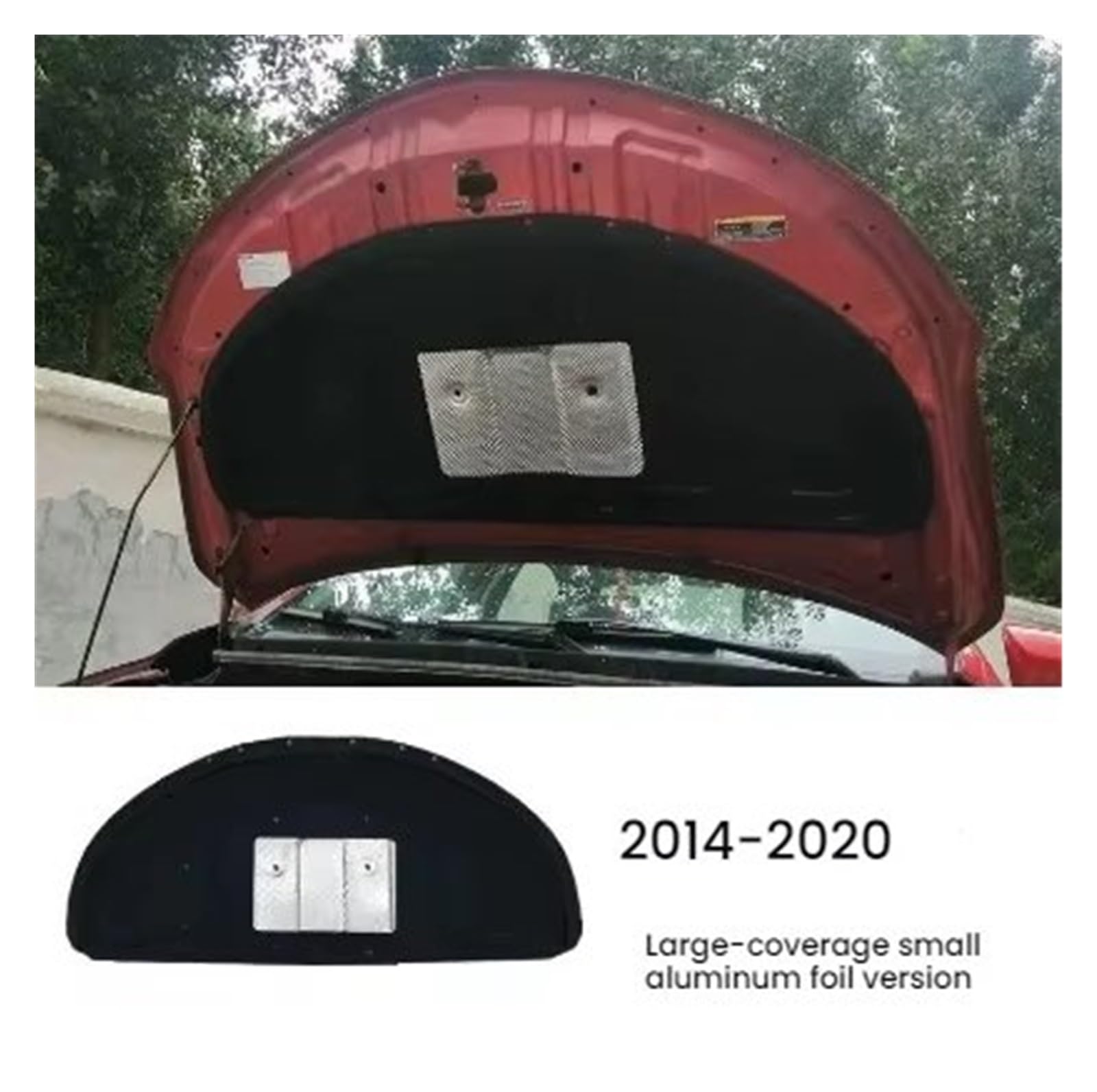 Para Toyota para Vios 2014-2020 capó delantero de papel aluminio almohadilla aislamiento acústico del motor coche y térmico algodón Tablero aislamiento acústico térmico para coche(Large size)