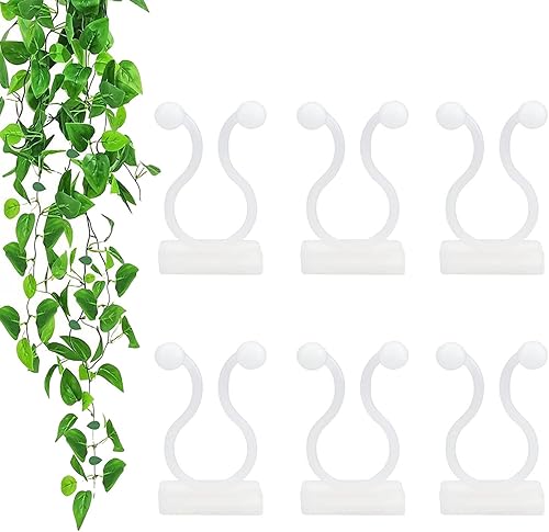 Clips de pared para escalada de plantas, 100 ganchos autoadhesivos para fijadores de plantas, soporte de plantas de jardín y verduras, clip de