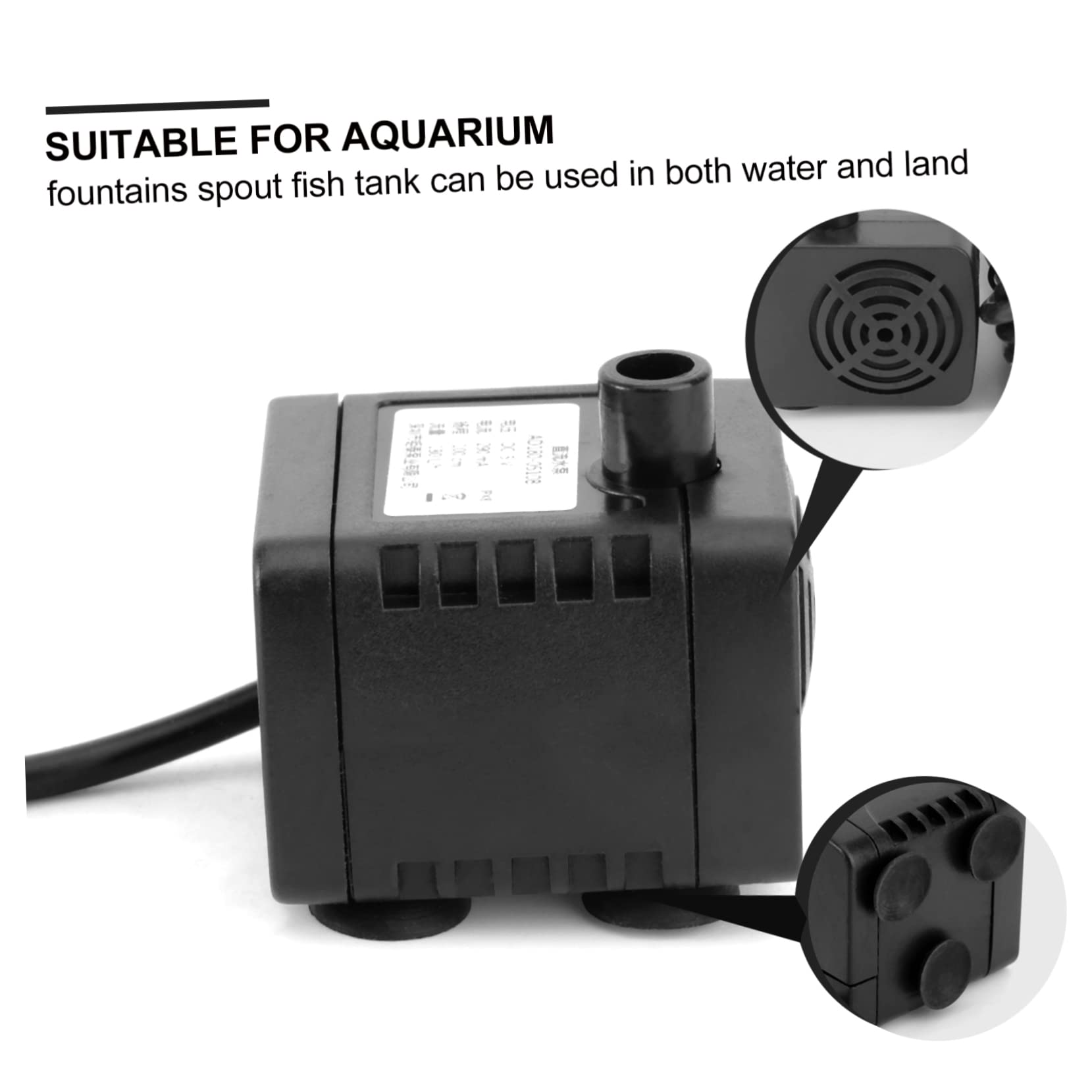 BESPORTBLE Pompa Da 3 Pezzi Da 12 V Per Fontana Da Laghetto Pompa Per Fontana Dacqua Sommergibile Bassa Rumorosità Facile Da Staccare E Pulire Adatta Per Giardino Patio Acquario