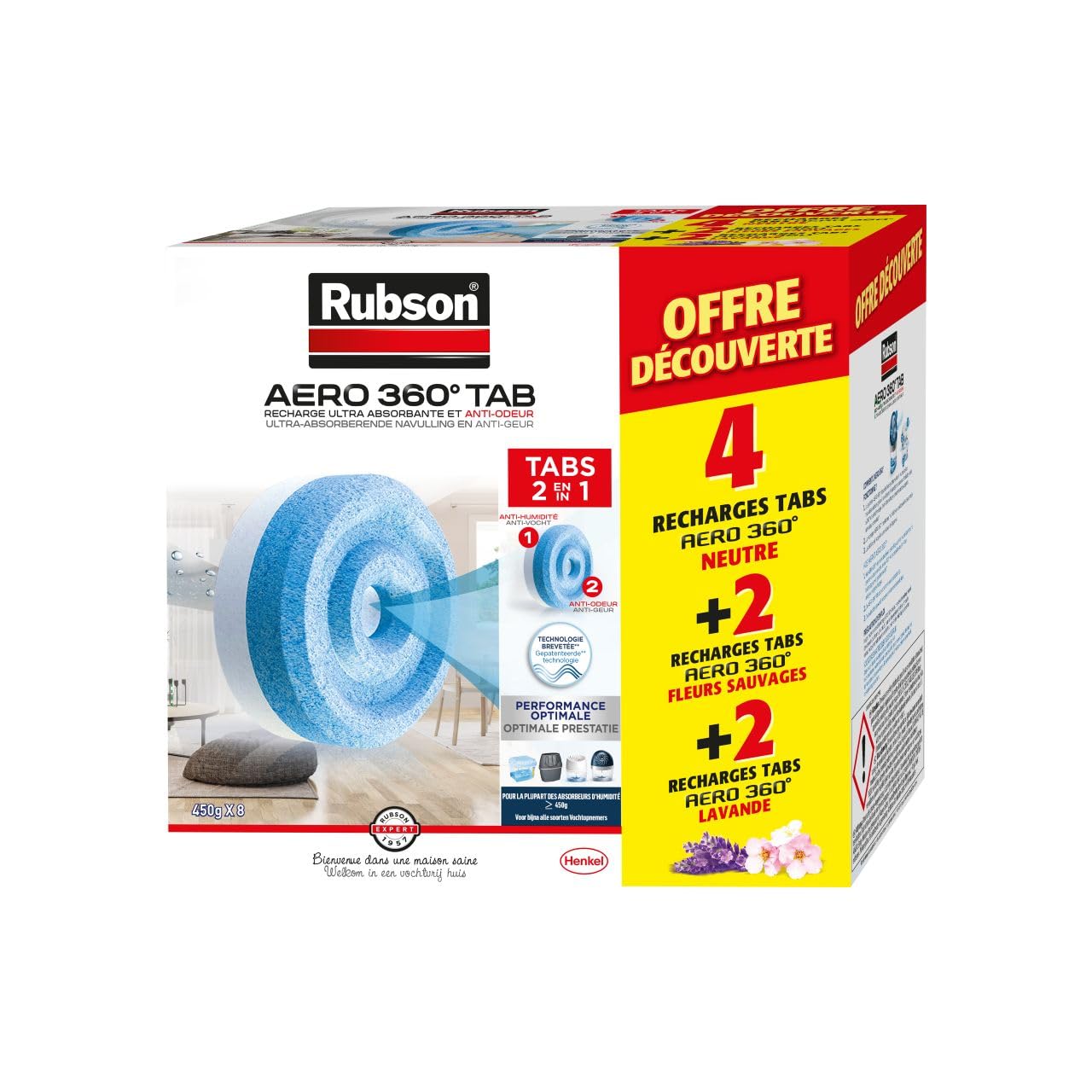 Absorbeur d'humidité Rubson AERO 360 anti odeur et ultra absorbant