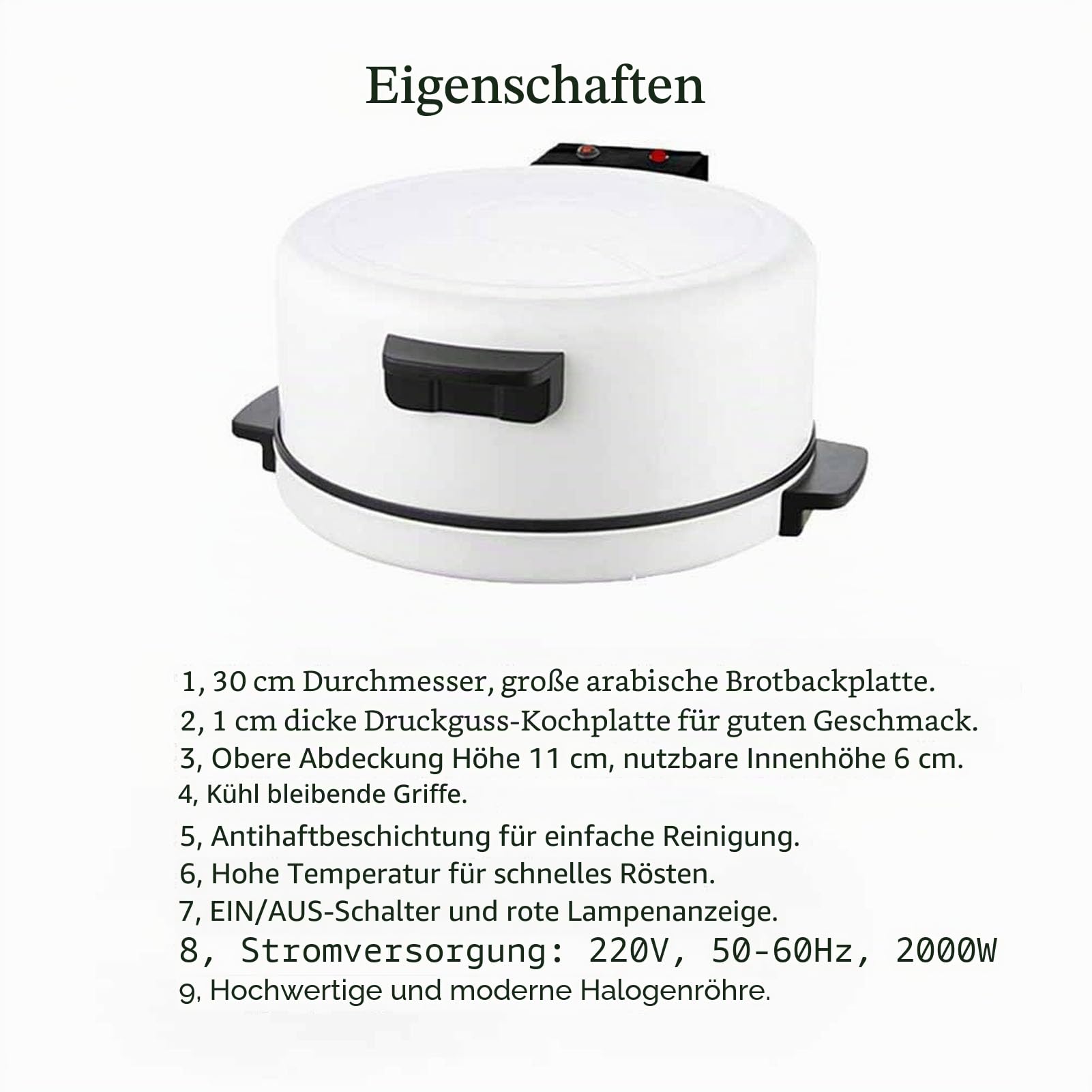 Pizza-Maker, 11,8-Zoll-Pizzamaschine, Neu Verbesserter Cool-Touch-Griff, Antihaftbeschichtete Platten, Pizzaofen, Calzone-Maker, Elektrischer Arbeitsplattenofen für den