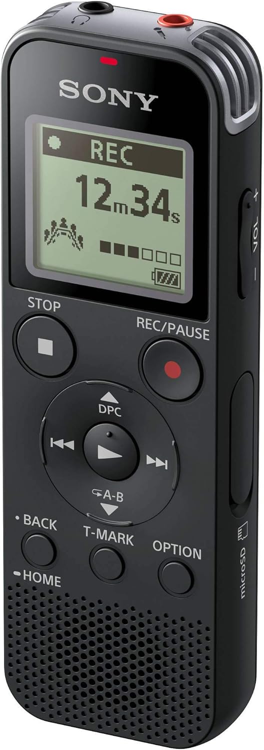 Sony ICD-PX470 Stereo Digital Voice Recorder with Built-in USB with 16GB microSD and Hard Carrying case Bundle (3-Items) : Electronics