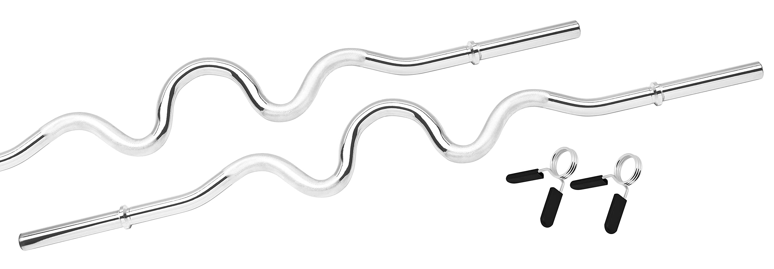 Bad Company Super SZ-Hantelstange 120/122 cm mit Gewinde -oder glatter Auflagefläche inkl. Verschlüssen 30/31 mm I SZ-Curlstange verchromt oder schwarz beschichtet I Max. Gewichtsbelastung von bis zu 250 kg