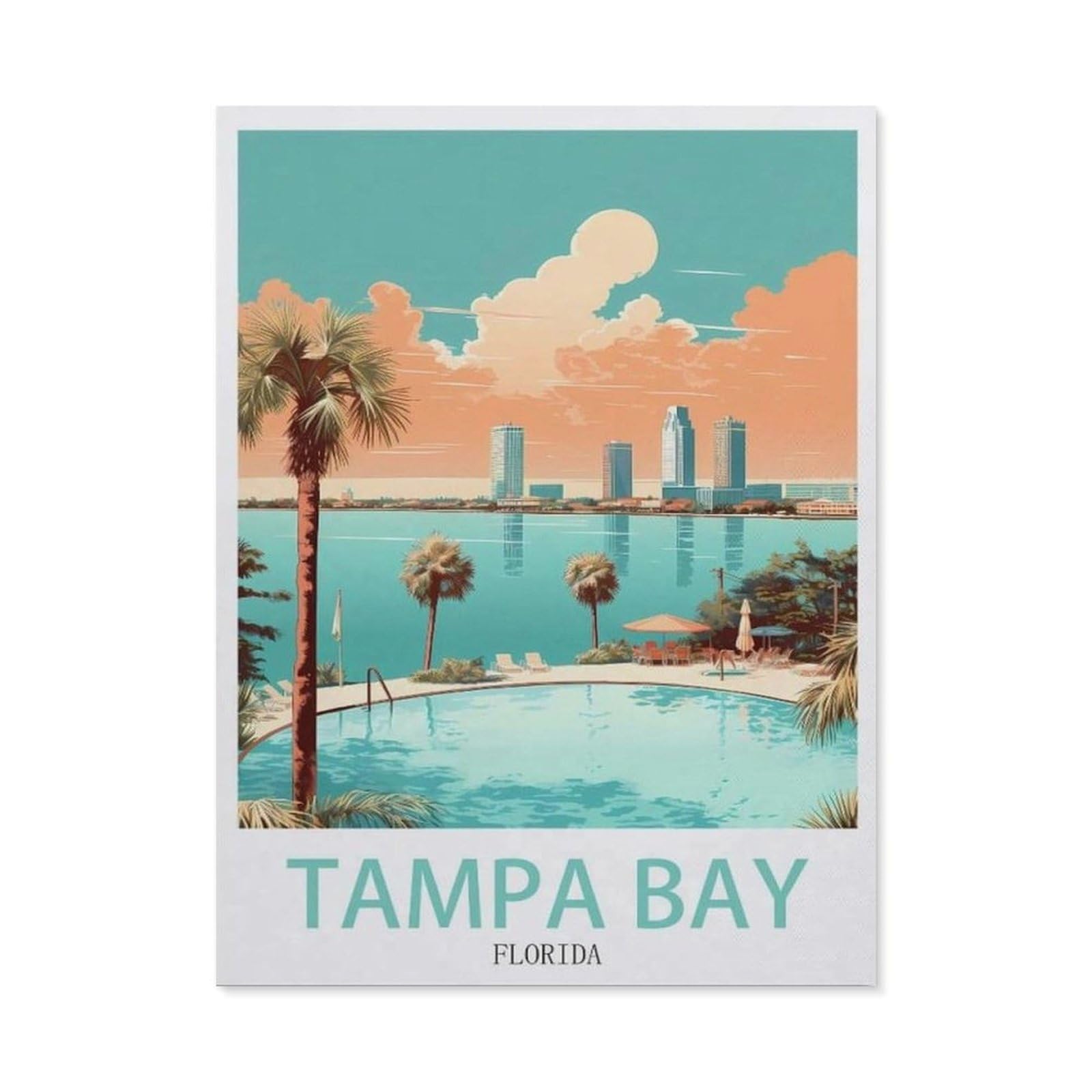 Vintage Metal Tin Sign，Tampa Bay Florida(15x30cm）