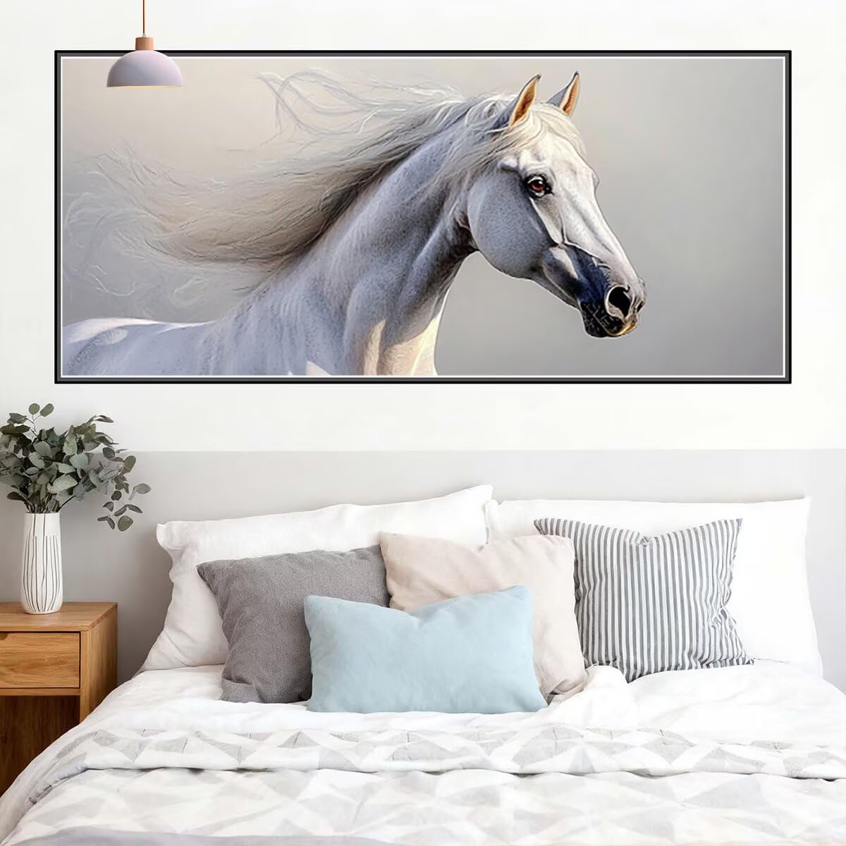 Diamentowe malowanie koń, 5D kryształowe diamenty sztuka zwierzęta, malowanie diamentowe duży rozmiar 250 x 100 cm, DIY diamentowe malowanie na Boże Narodzenie dekoracja ścienna, pomysły na prezent