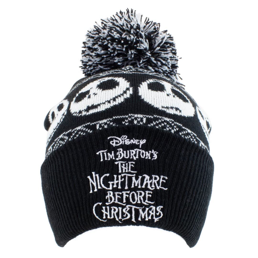 The Nightmare Before Christmas Nightmare Before Christmas-Beanie Pom-Basic Snow Hat, Multicoloured, One Size Unisex-Adult, Multi-Coloured, One Size