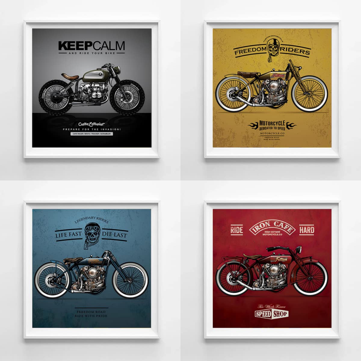 コンセプトデザインエンジンレトロバイクによるアート絵画 90's