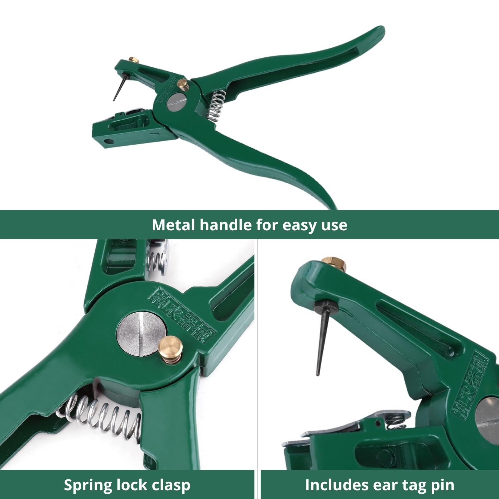 Jadeshay Pinze per Etichette per Animali Auricolari, Pinze per Marchi Auricolari con Perno di Ricambio Kit Pinza Applicatore per l'Installazione di Suini Bovini Pecore Orecchio Marchio Auricolare