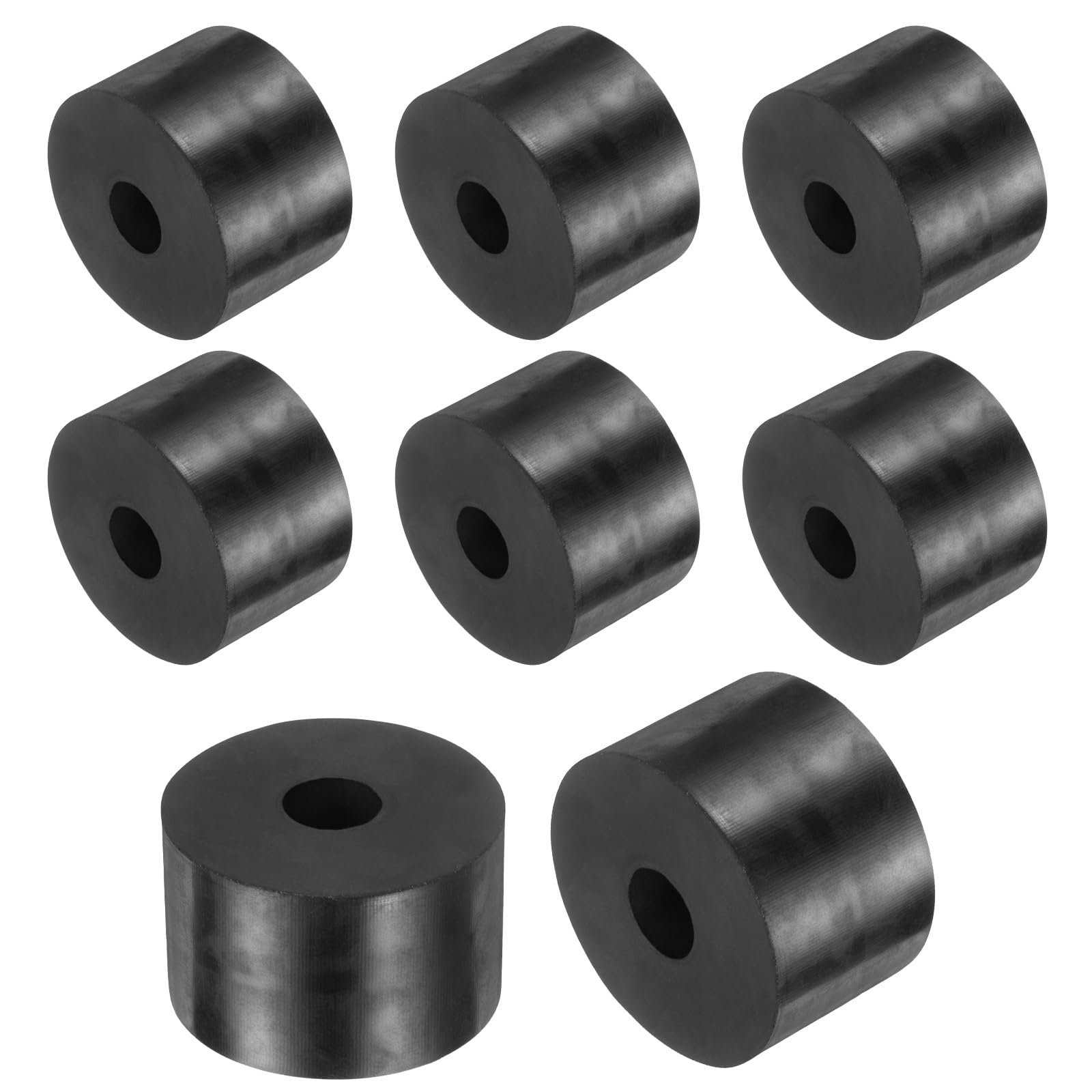 sourcing map 8 Pcs Rubber Spacers 40mm OD x 12mm ID x 35mm Height Round Anti Vibration Spacer Rubber Bushing Grommets