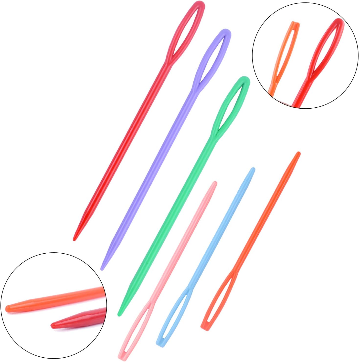 30pcs Colorful Large Eye Plastic Sewing Needles for Kid Weave Education