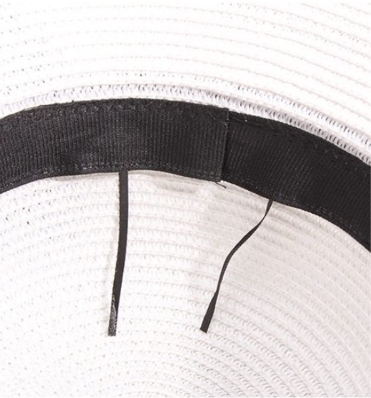 Sombrero de Playa Plegable, Sombrero De Paja Verano Sol Enrollado Lazo ala Ancha Simple Casual Viaje Sombrero Playa Verano