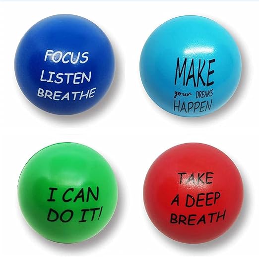 4 Pcs Stress Balls for Adults, Motivational Stress Balls, Stress Relief