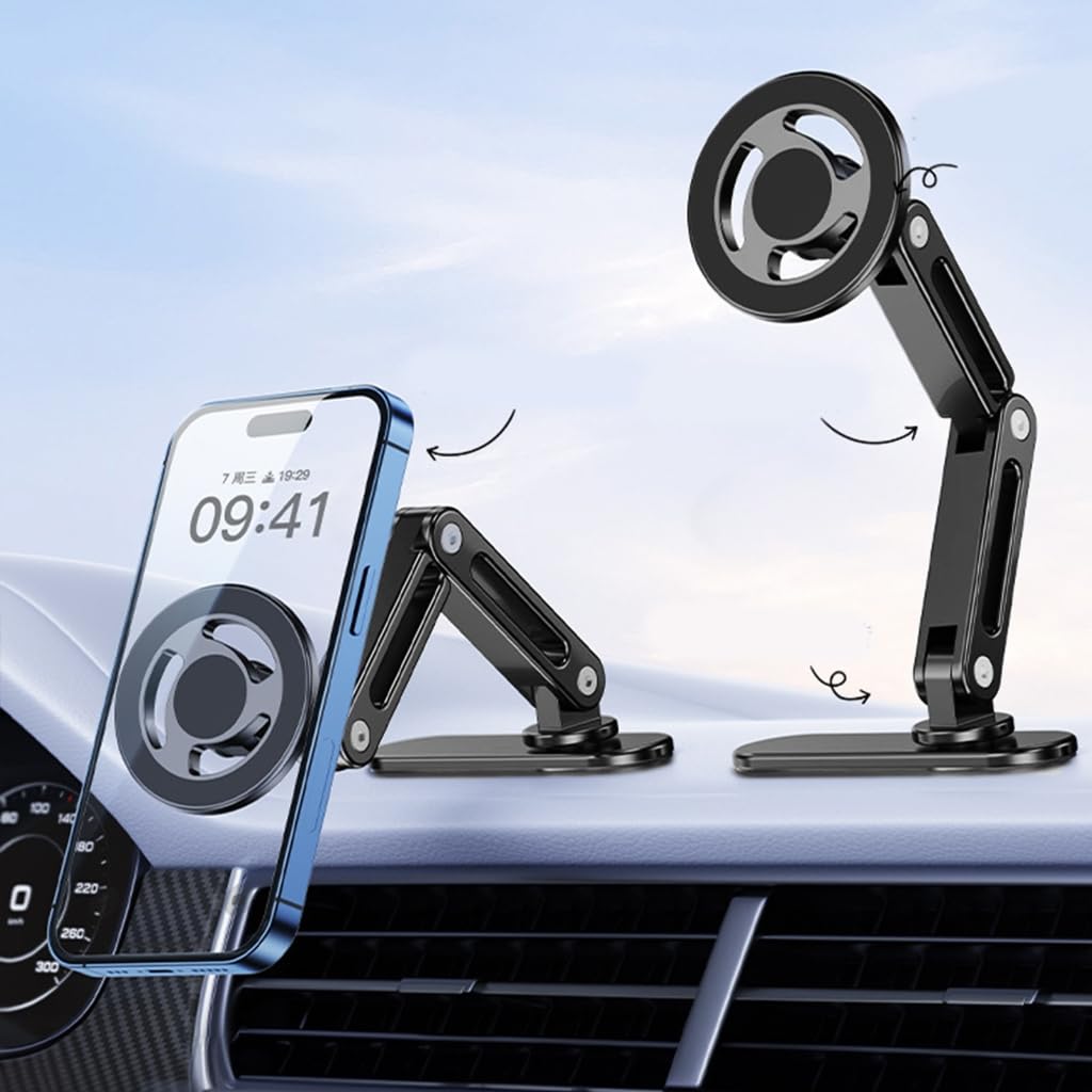 Supporto regolabile del telefono dell'automobile di progettazione pieghevole 360 del forte supporto magnetico del telefono
