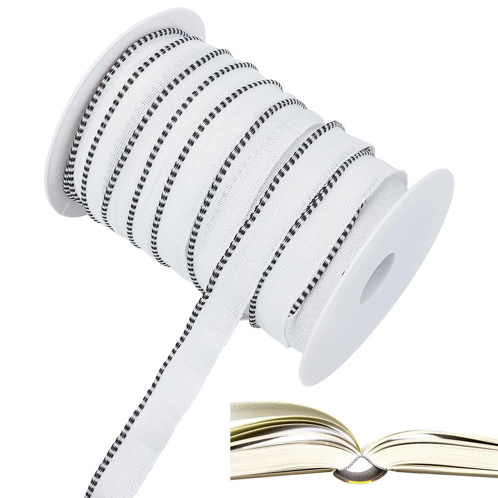WEBEEDY 27 Yards 1.5cm Wide Bookbinding Headbands Cotton Book Binding Tape Endbands Book Binding Supplies Bookbinding Ribbon for Books Repair & Recovering DIY and Art Projects Making