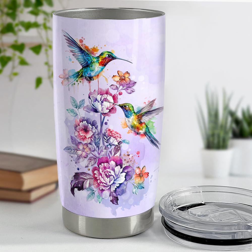 Hummingbird Tumbler 20oz Stainless Steel Insulated Coffee Travel Mug - Gift for Women, Girls, Birthday, Christmas - Image 4