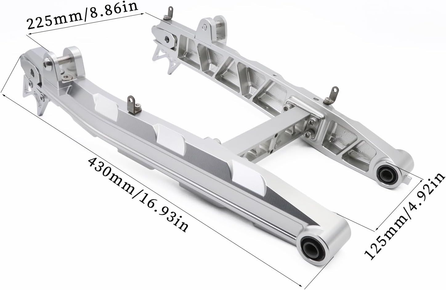 Aluminum Motorcycle Rear Swing Arm Rear Fork Replacement Fit for Dax 125 2022 2023 2024 2025 (Sliver)