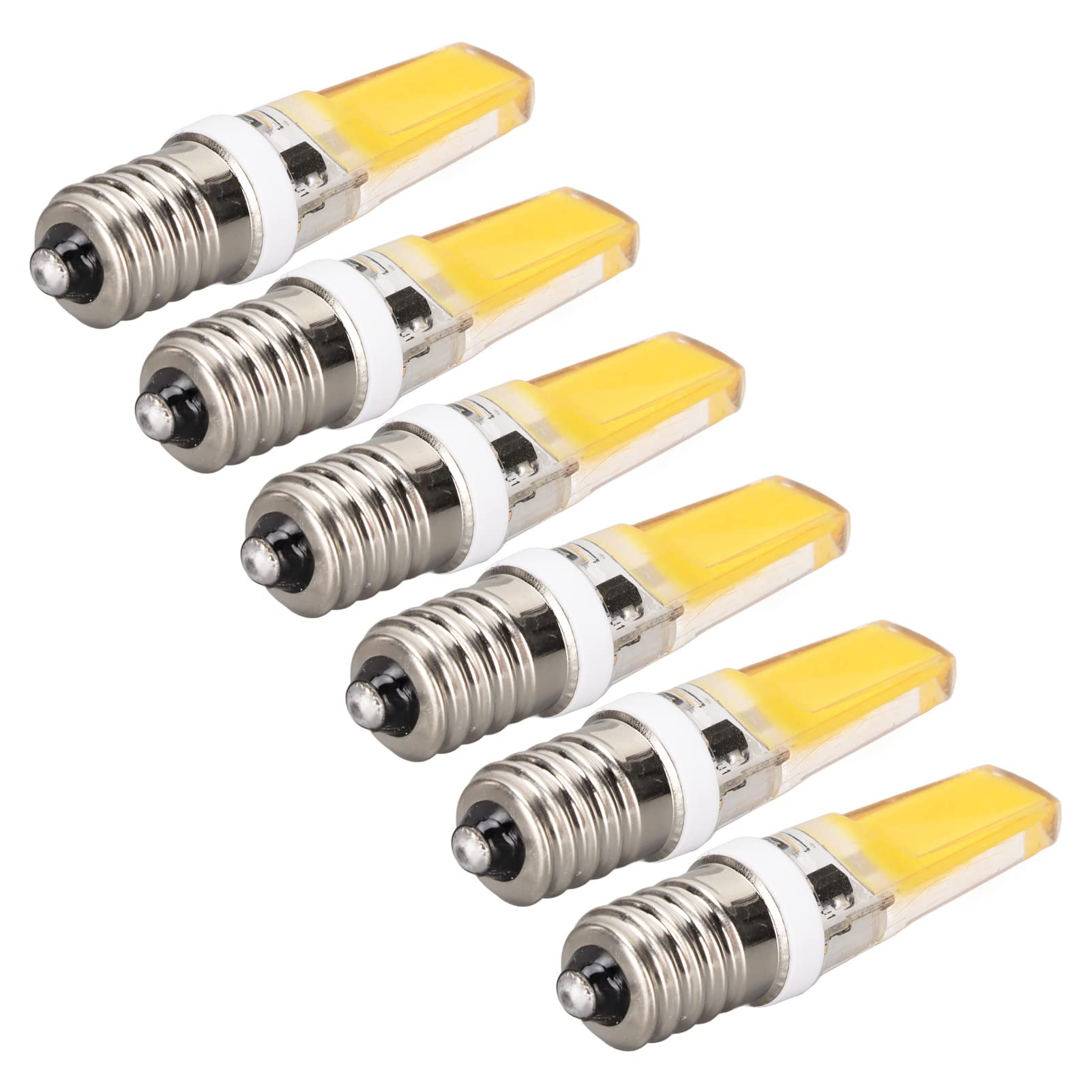 UBERSWEET® E14 Base Bulb, Heat Sinking E14 COB Lamp Bulb Anti Flicker Dimmable 50000 Hours Silicone for Home Office Mall for Chandelier Ceiling Light (Warm Light)