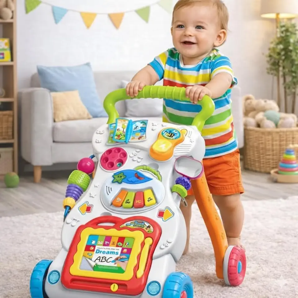 Andador Educativo Musical Didático Infantil Rayo com Painel Interativo para Primeiros Passos Colorido