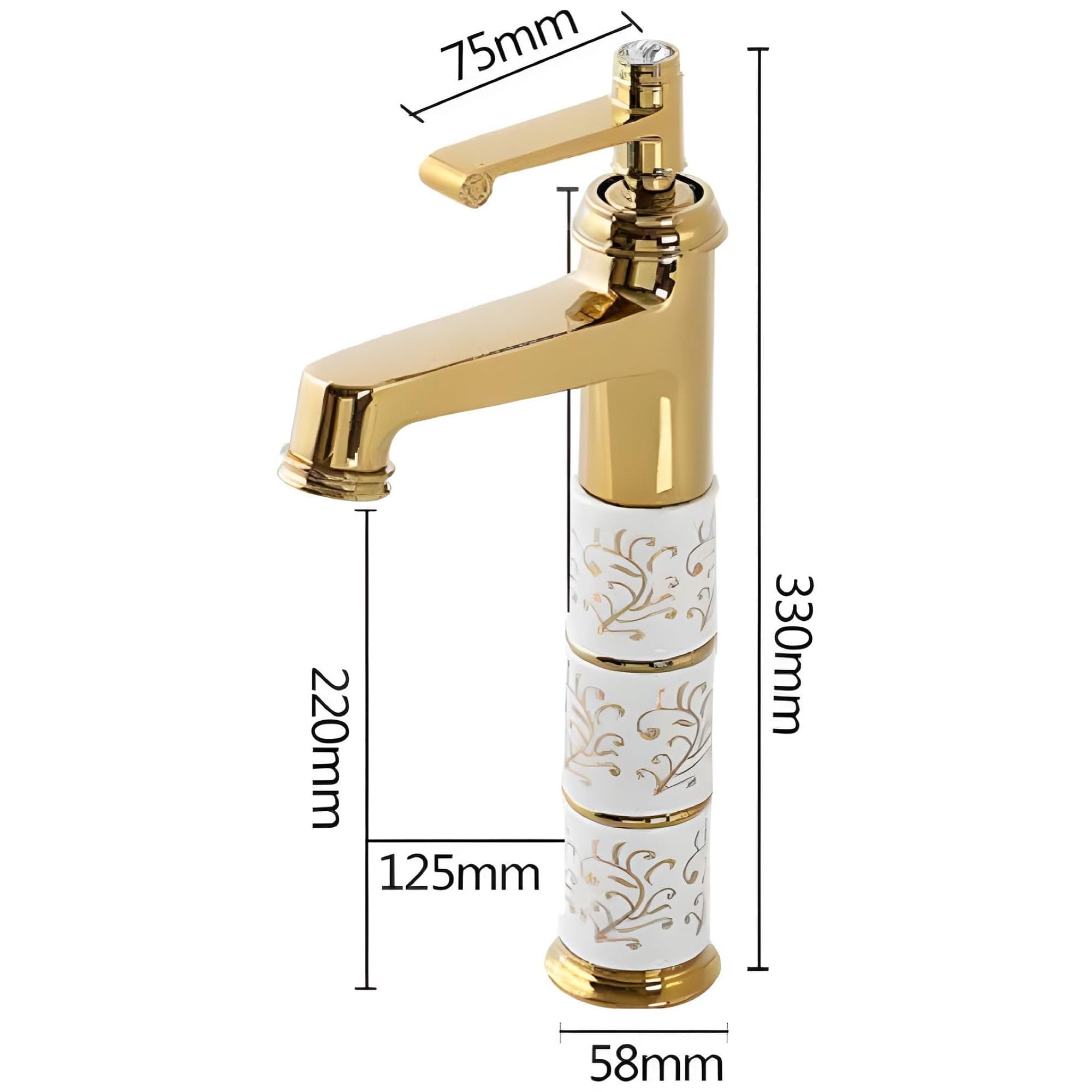Gold White Basin Mixer Tap - 24x7 eMall -6