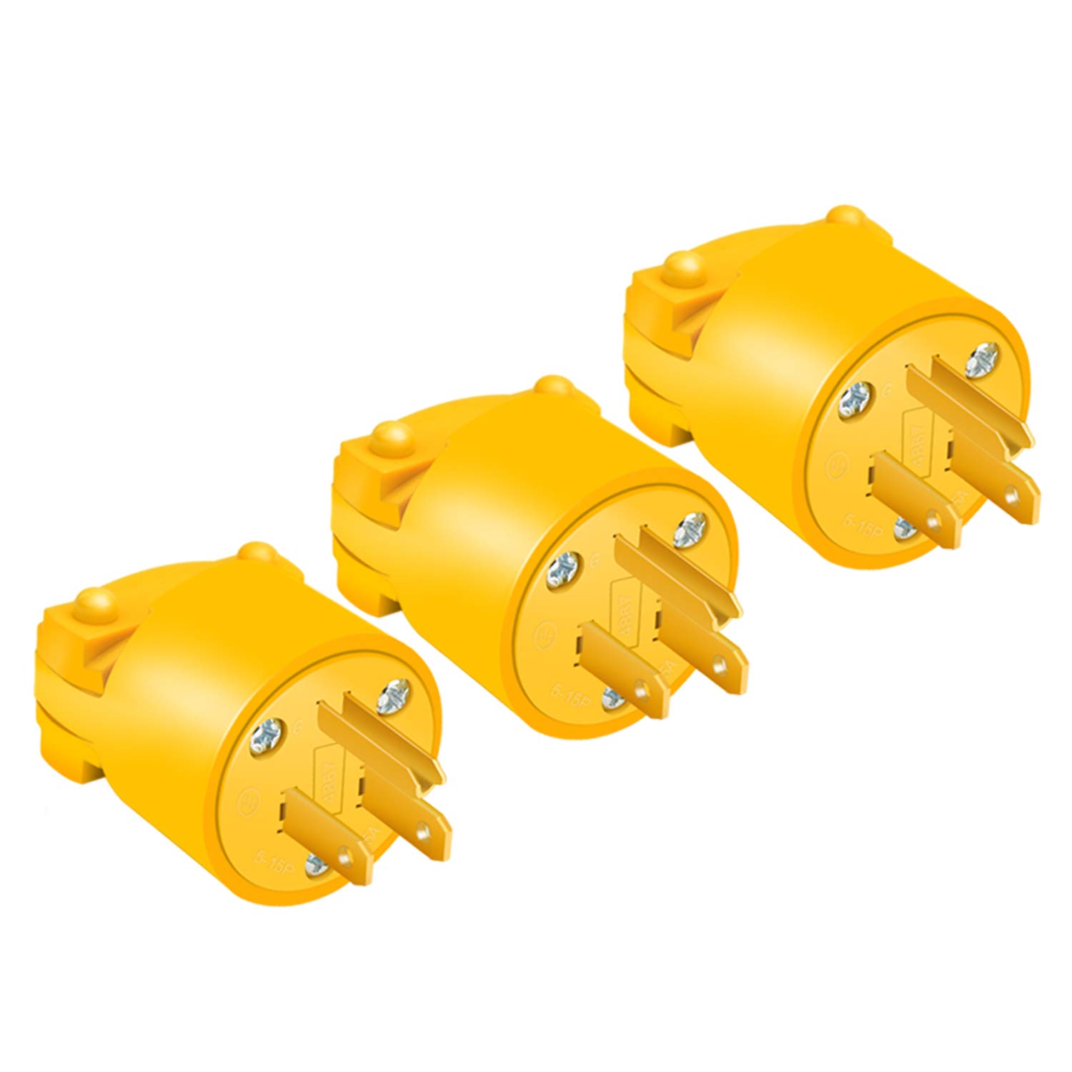 STARELO Electrical Replacement Plug Extension Cord End Yellow Shell