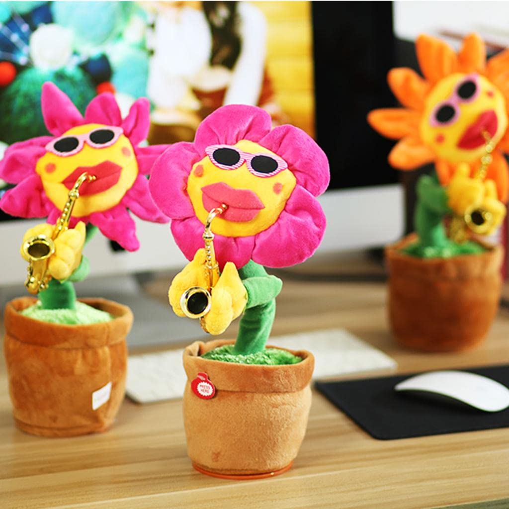 Dancing Electronic Singing Toy Flower Bobble, Orange leaves, as