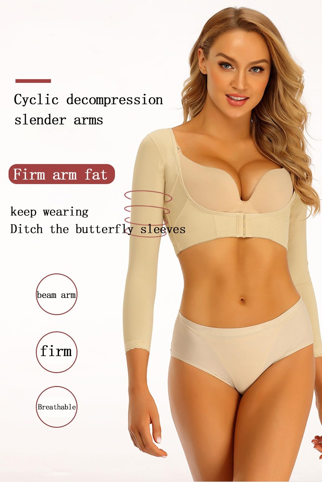 Corsetto Modellante per Il Corpo da Donna Modellante per Il Busto, Gilet Modellante per Il Petto con Supporto A Trazione Incrociata Elimina I Seni Laterali(Beige,XXL)