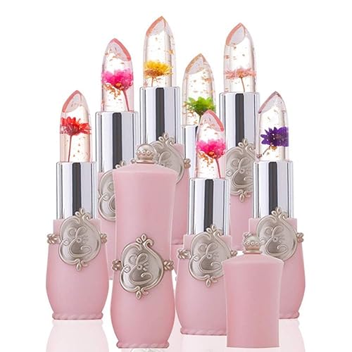 Miniatura 2 de Bálsamo labial transparente con cambio de color, 6 unidades, hidratante, flores de cristal rosa, maquillaje, temperatura, lápiz labial, bálsamo