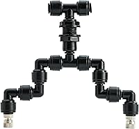 Vista 8 de Boquillas de niebla de reptil ajustable de 360 grados, rociador de niebla de reptil, boquillas de rociado de nebulización negra de cuatro cabezales