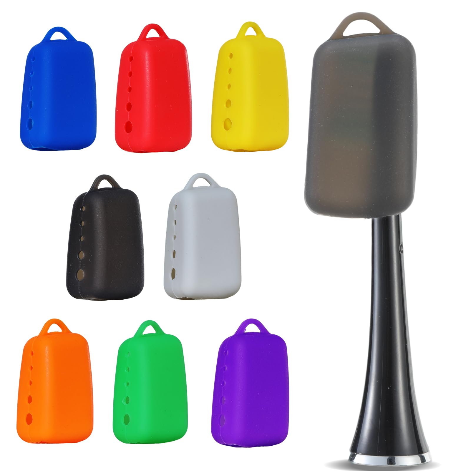 Lapfoon 8 Pack Silicone Toothbrush Covers, Tooth Brush Cover Cap for Electric & Manual Toothbrushes, Toothbrush Travel Essentials