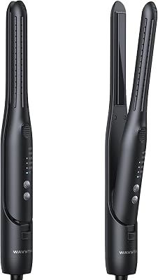 Wavytalk 0.65 Pencil Flat Iron, Cool Curl Pencil, Small Airflow Styler and Straightener for Short Hair, Pixie Cut and Edges, Curling Iron for Short Hair with 360&ordm; Cool Airflow, Black