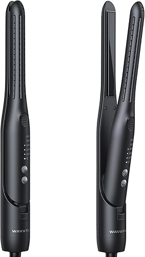 Wavytalk Plancha plana tipo lápiz de 1,65 pulgadas, lápiz rizador de enfriamiento, pequeño estilizador y alisador de flujo de aire para cabello