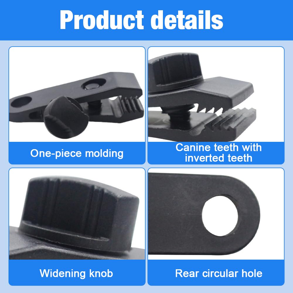 Lot de 8 Sangles de Maintien et Pinces pour Enrouleur Bâches Piscine, Accessoires Enrouleur de Couverture Solaire, Sangles de Serrage de Couverture de Piscine pour Bâche de Piscine Mobile