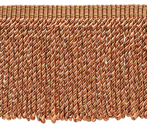 6 Inch Long/Camel Gold, Light Pink, Pumpkin, Terra Cotta Bullion Fringe Trim/Style# Bfmlt6-Wvn (7837) / Color: Pr21 - Terra Cotta/Sold By The Yard #TOP27