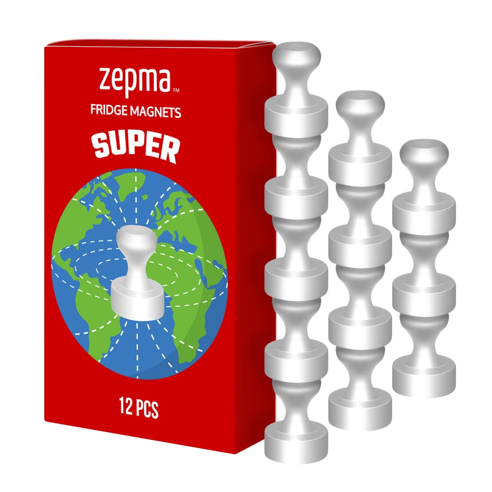 Fridge Magnets, Push Pin Magnets, Refrigerator Magnets, Whiteboard Magnets for Kitchen, Office, School, 12pcs